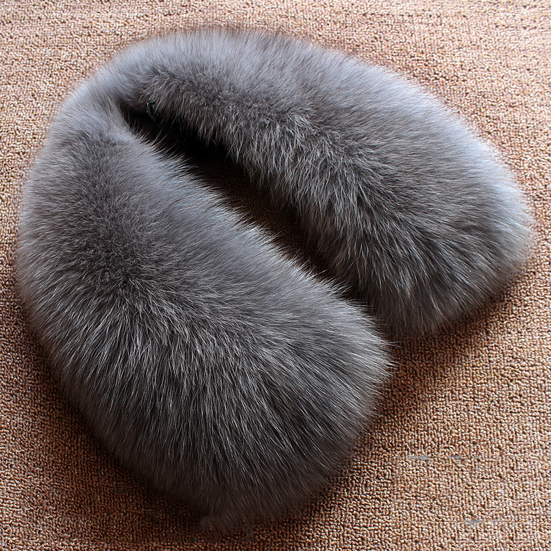 Wool Scarf Men - Real wool collar whole fur fox