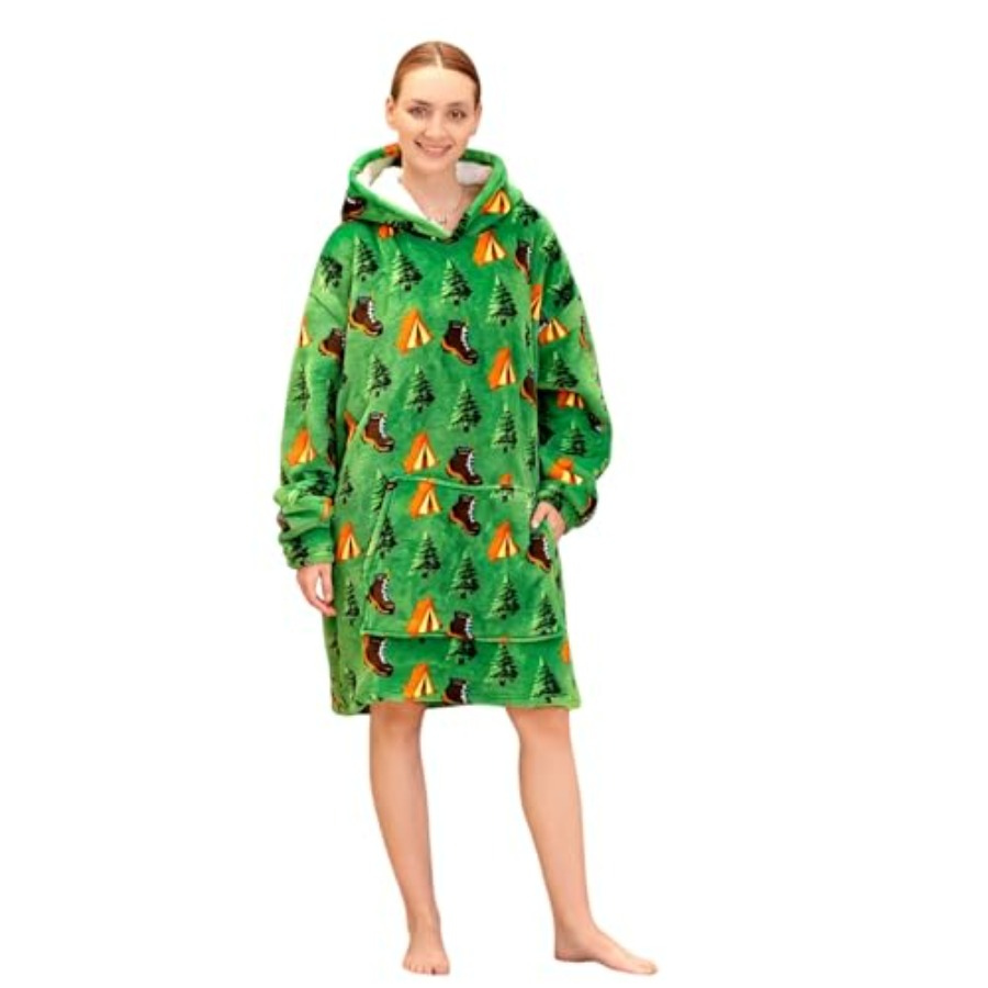 Sherpa Hoodie Fleece - Wearable Blanket Hoodie for Adults, Oversized