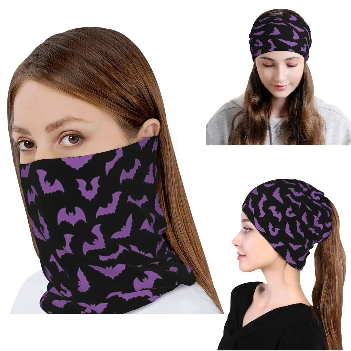 Purple Bats Pastel Goth Candy  - Knit Beanie Hat Warm incelemesi ve fiyatı