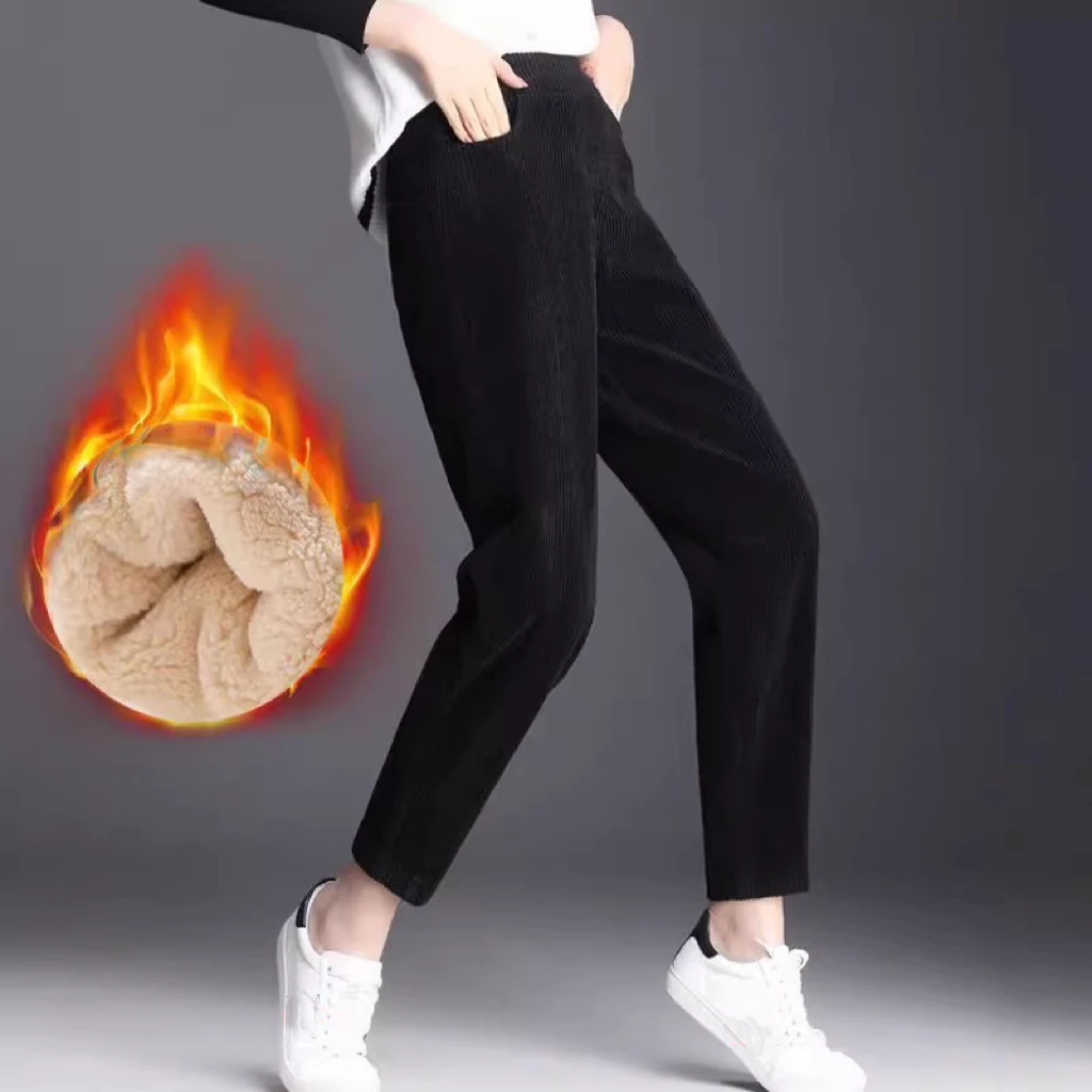 1pcs Women Autumn Winter Plush - Corduroy Pant Warm incelemesi ve fiyatı