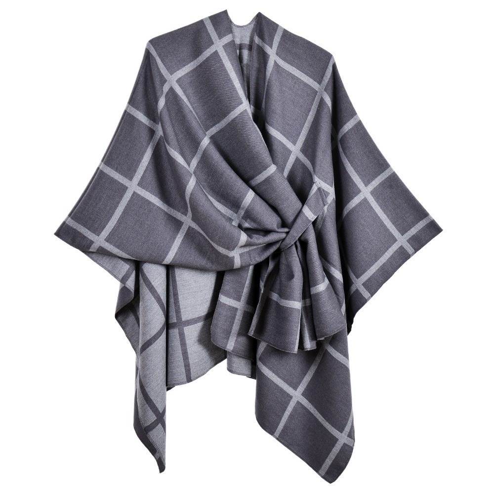 Warm Coat Plaid Design Travel  - Shawl Wrap Winter incelemesi ve fiyatı