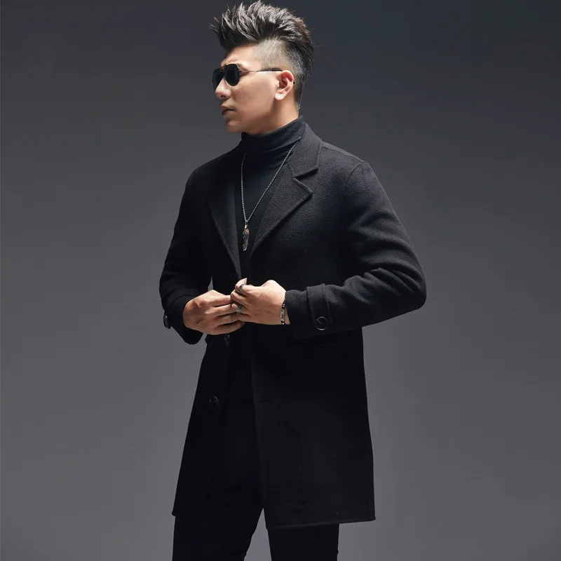 AYUNSUE 100% Wool Coat Men Aut - Wool Coat Peacoat incelemesi ve fiyatı