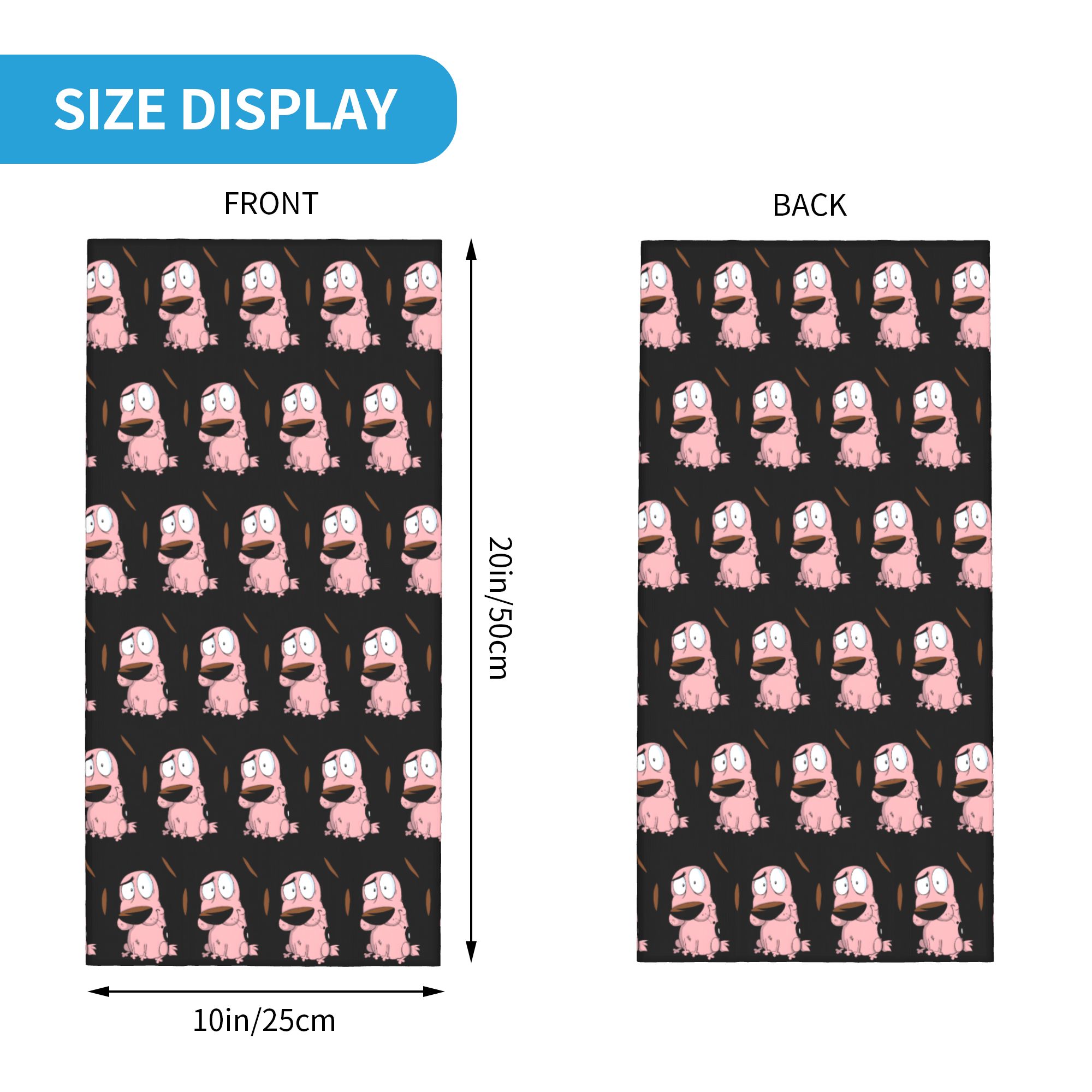 Custom Cartoon Courage Dog Win - Neck Gaiter Fleece incelemesi ve fiyatı