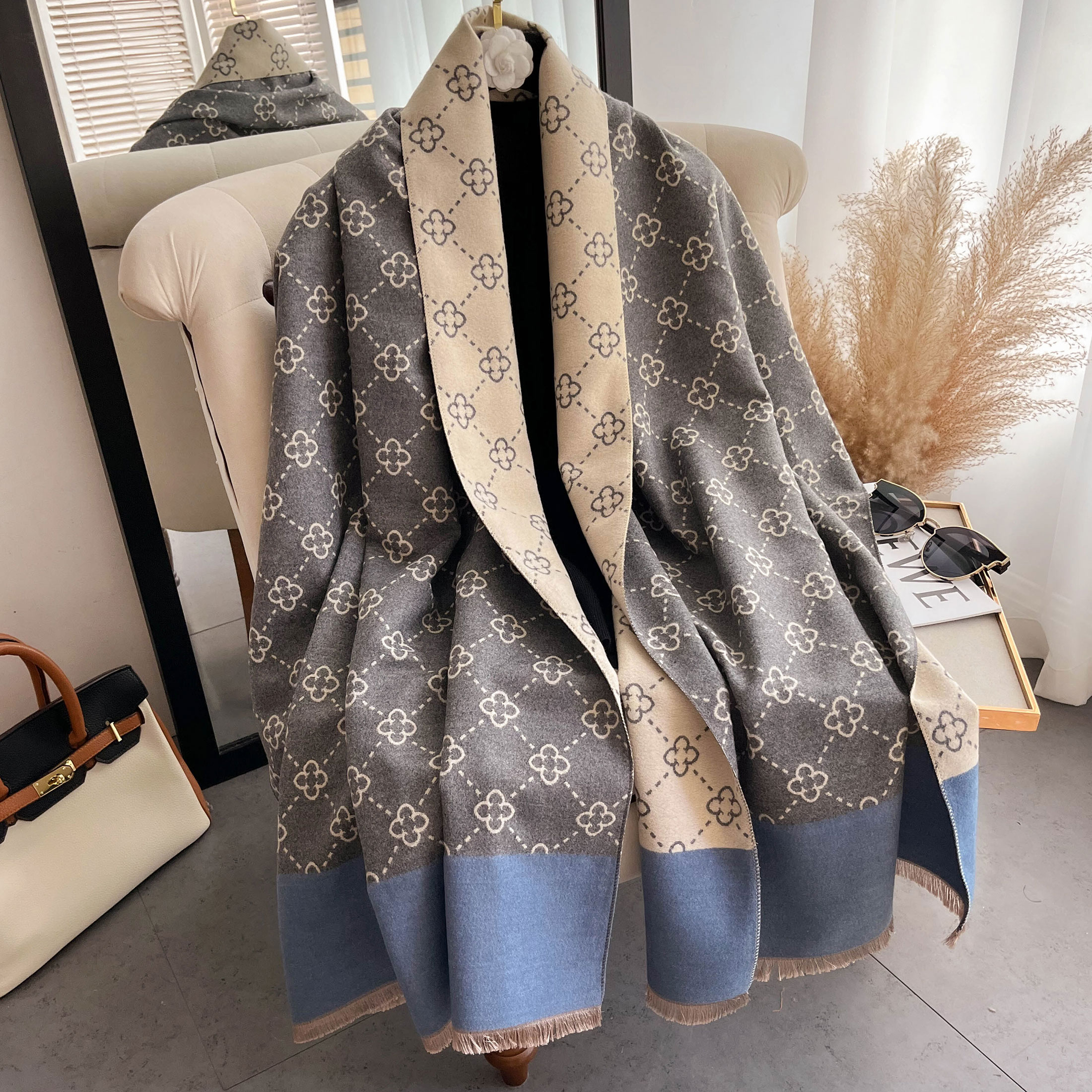 NEW Luxury Winter Thick Warm S - Wool Scarf Men incelemesi ve fiyatı