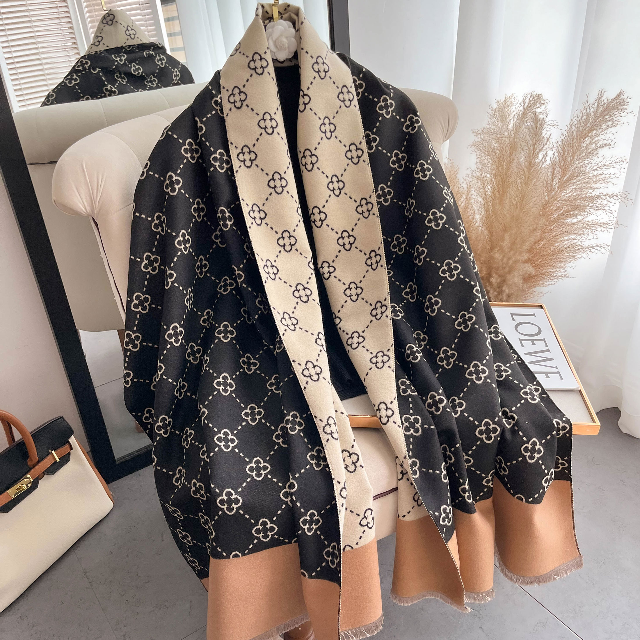 NEW Luxury Winter Thick Warm S - Wool Scarf Men incelemesi ve fiyatı