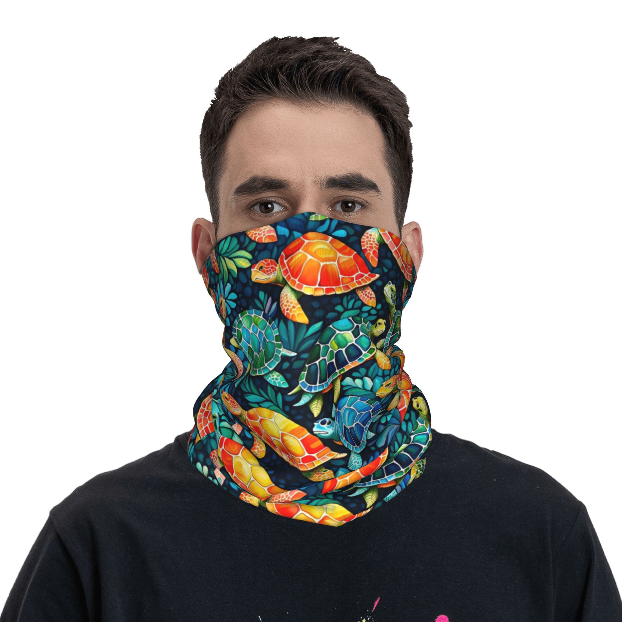 Custom Funny Colorful Sea Turt - Neck Gaiter Fleece incelemesi ve fiyatı