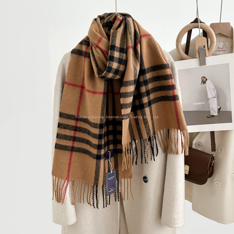 Autumn and winter classic chec - Wool Scarf Men incelemesi ve fiyatı