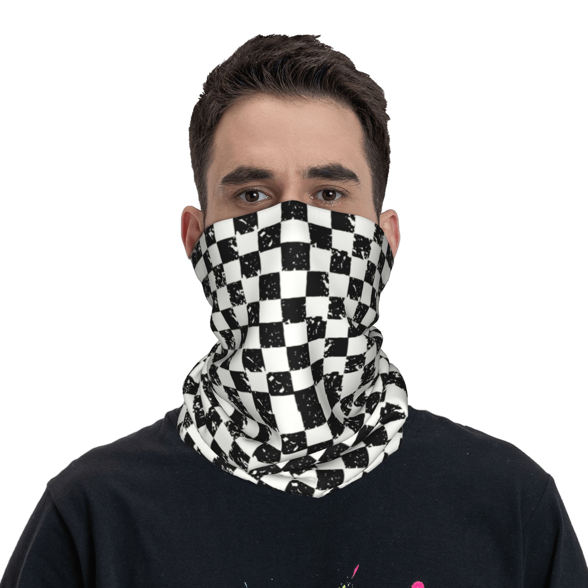 Custom Retro Checkered Flag Wi - Neck Gaiter Fleece incelemesi ve fiyatı
