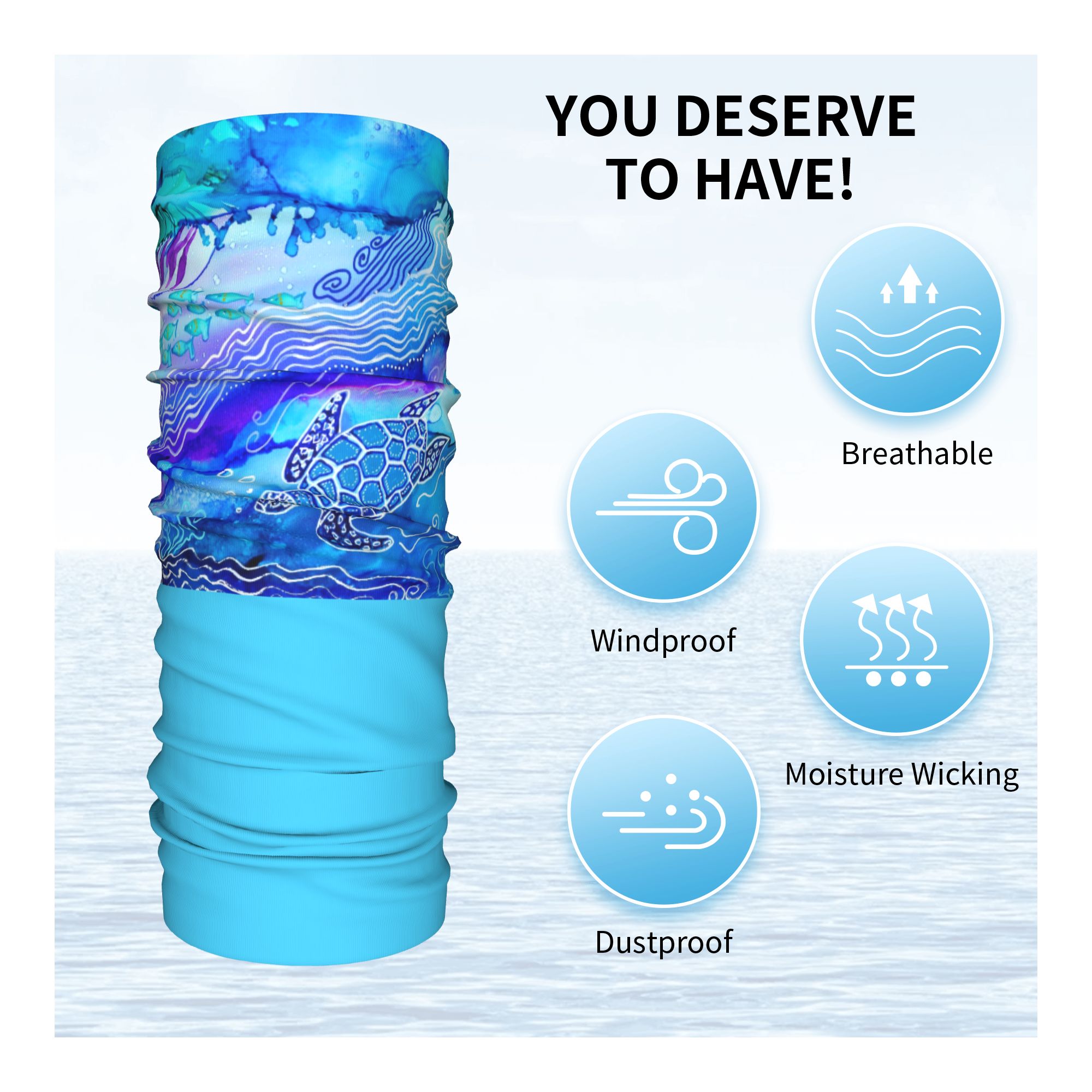 Custom Ocean Turtle Dive Winte - Neck Gaiter Fleece incelemesi ve fiyatı