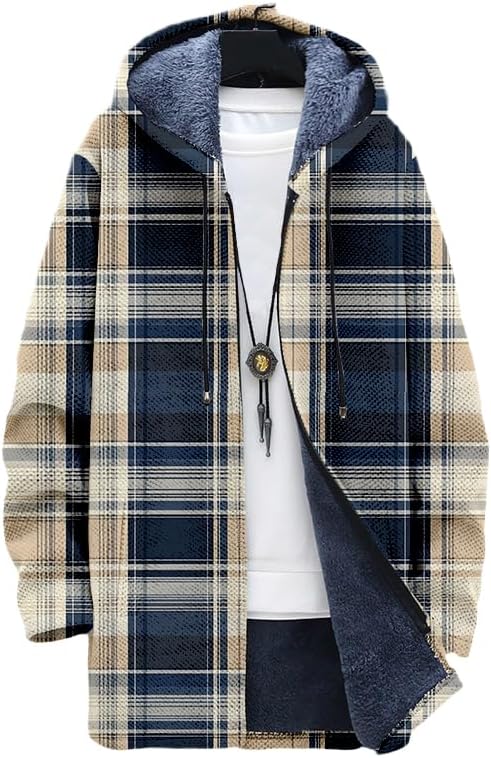 Men's Plaid Cardigan Oversized - Sherpa Hoodie Fleece incelemesi ve fiyatı