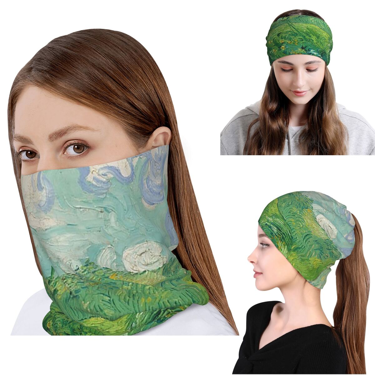 Green Wheat Fields, Auvers, Vi - Knit Beanie Hat Warm incelemesi ve fiyatı