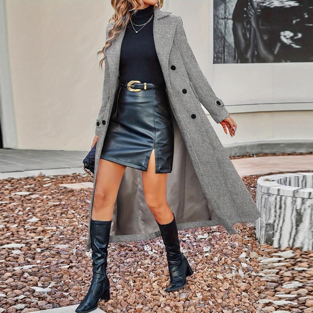 Autumn Coat Women's Long Wool  - Wool Coat Peacoat incelemesi ve fiyatı