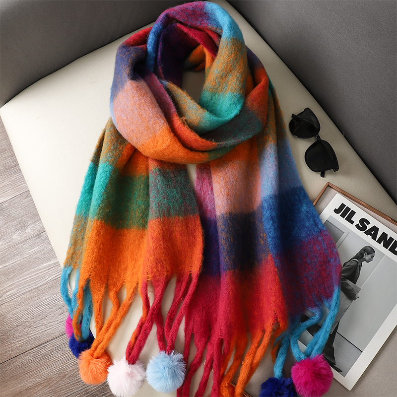 Luxury Plaid Scarf Winter Warm - Cashmere Pashmina Wrap incelemesi ve fiyatı