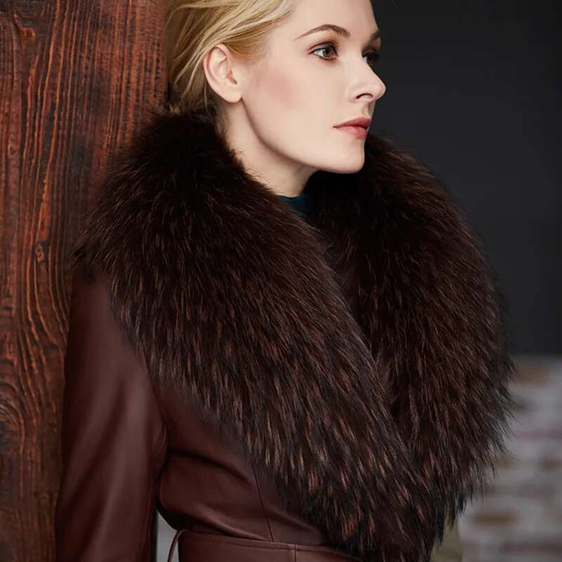 Raccoon Fur Collar Female Wint - Shawl Wrap Winter incelemesi ve fiyatı